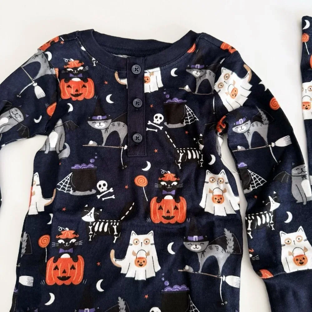 NWT Gymboree kids boys Halloween Cats pajama 12-18 months